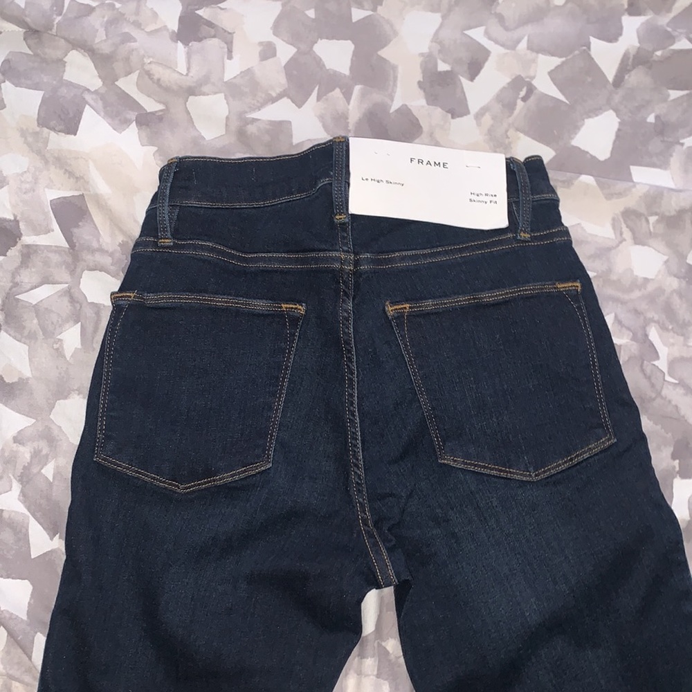 Frame Denim | Le High Skinny Blue Dark Wash Size 26 NEW - Picture 9 of 9